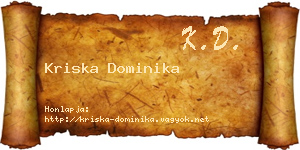 Kriska Dominika névjegykártya